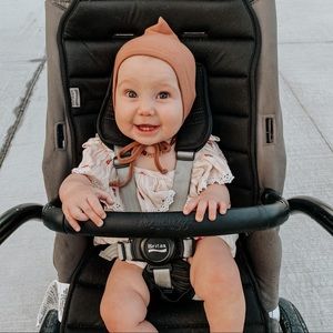 Quincy Mae ribbed pixie bonnet 6-12 months clay